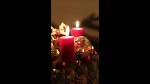Christmas composition with candles light up Stock-Footage 273201175