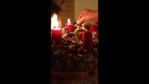 Christmas composition with candles light up Stock-Footage 273201202