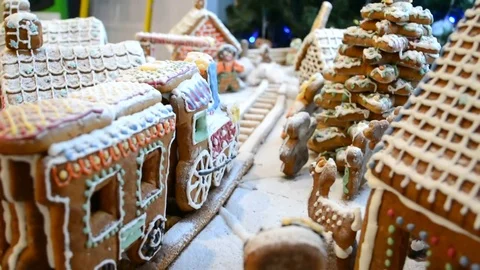 Christmas composition, cookie house Stock Footage 82426645