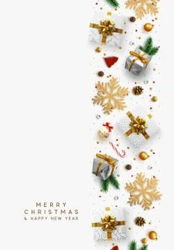 Christmas composition with decorative elements of design. 库存插图