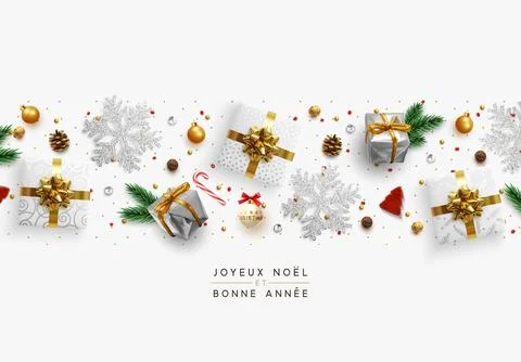 Christmas composition with decorative elements of design. Holiday decoration  스톡 일러스트