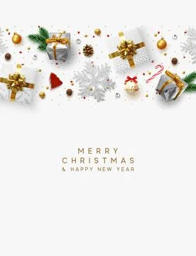 Christmas composition with decorative elements of design. Holiday decoration  스톡 일러스트