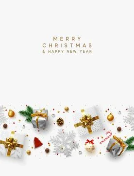 Christmas composition with decorative elements of design. Holiday decoration  Stockillustratie