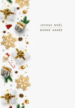 Christmas composition with decorative elements of design. Holiday decoration  Stock Illustration