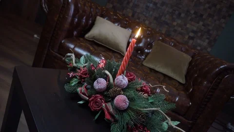 Christmas composition of fir branches Vidéo 122287777