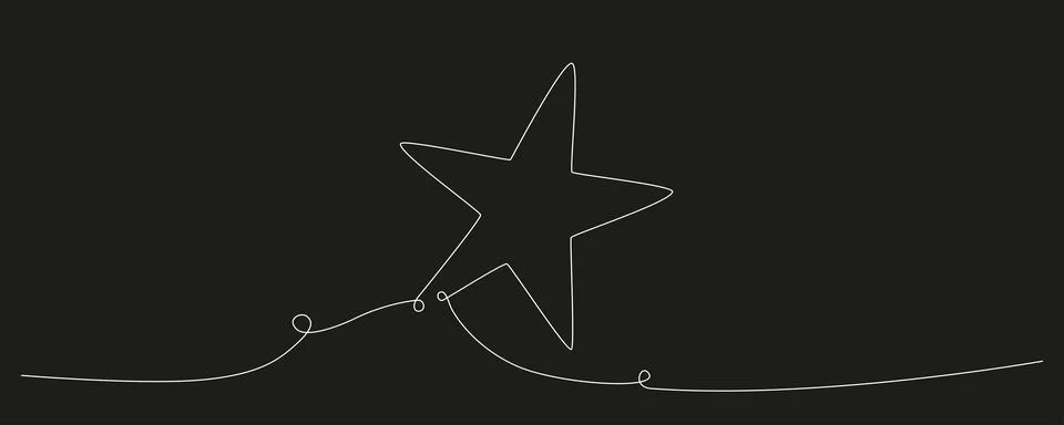 Christmas composition hand drawing continues one single line star. Vector stock Stock-Illustration