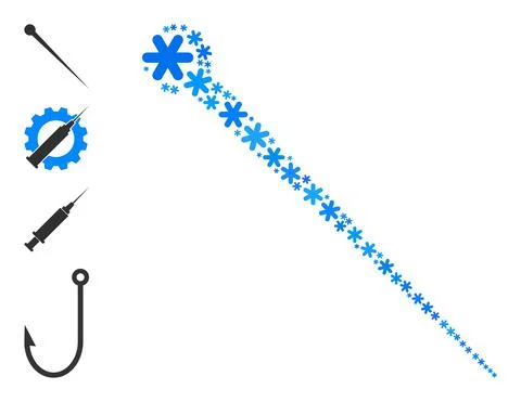 Christmas Composition Needle Icon with Snow Stock Illustration