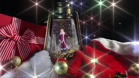 Christmas composition with new year tree, gift box Stock Footage 256156265