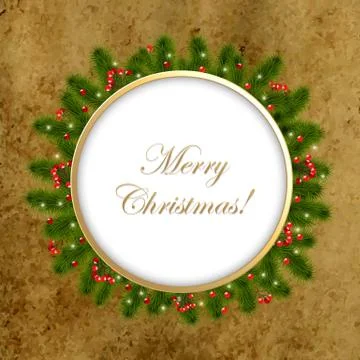 Christmas composition with old paper Illustrazione stock