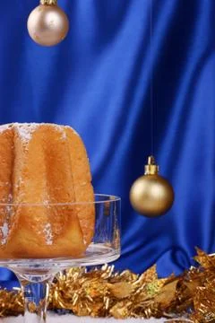 Christmas composition over a blue background Foto stock