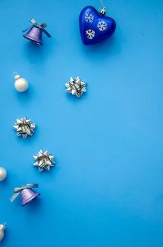 Christmas composition. A pattern of christmas balls and decorations. Stock Photos