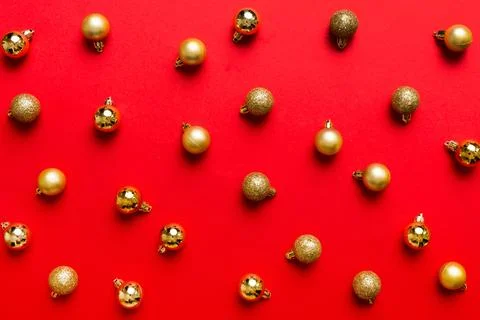 Christmas composition. a pattern of christmas balls on colored background. .. 写真素材