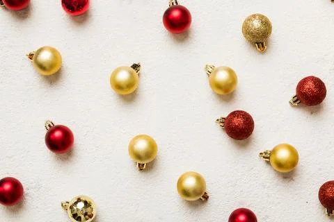 Christmas composition. a pattern of christmas balls on colored background. .. 写真素材