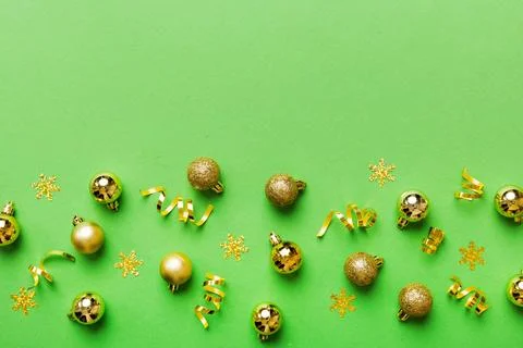 Christmas composition. a pattern of christmas balls on colored background. .. 写真素材