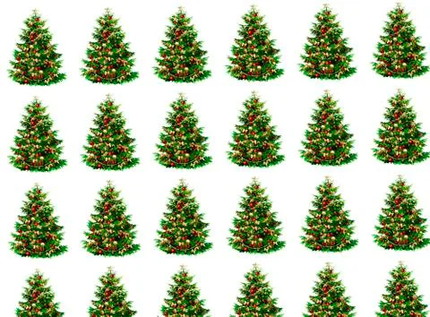Christmas composition. Pattern made of coniferous tree branches on white back Foto stock
