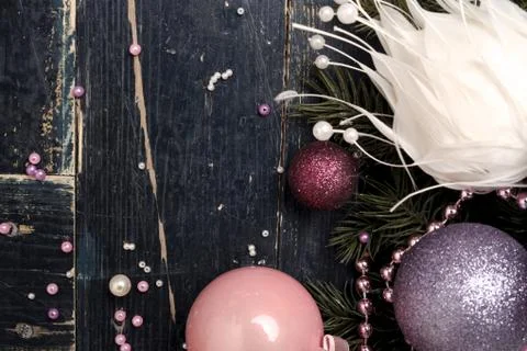 Christmas Composition in Pink Stock Photos