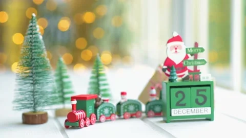 Christmas composition. Red and green decor elements that are used to decorate th Stock Footage 158165052