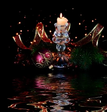 Christmas composition in red 스톡 사진