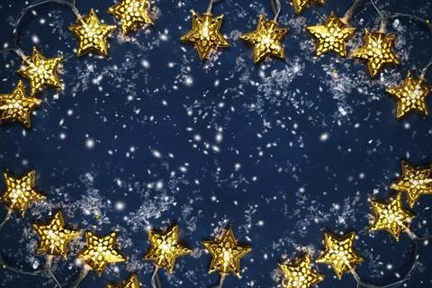Christmas composition. Top view, flat lay, copy space. Stock Photos