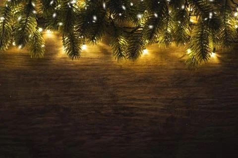 Christmas composition. Top view, flat lay, copy space. Stock Photos