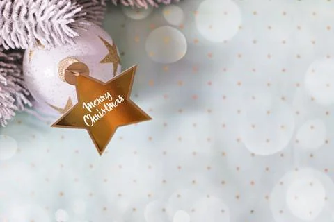 Christmas composition. Top view, flat lay, copy space. Stock Photos