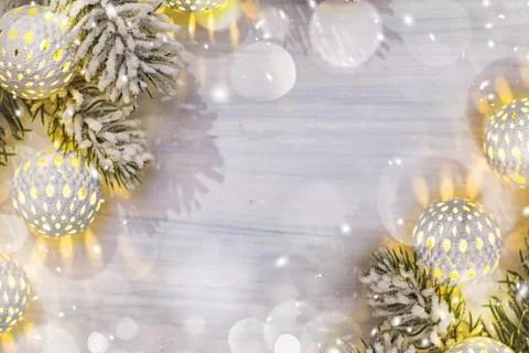 Christmas composition. Top view, flat lay, copy space. Stock Photos