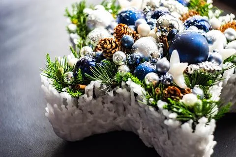 Christmas composition with wax Stock Photos