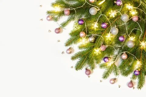 Christmas composition on white background Stock Photos