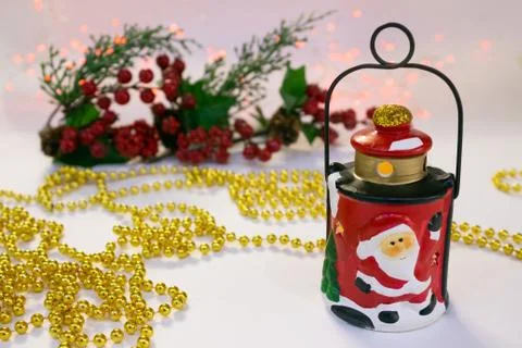 Christmas composition on white background Stock Photos