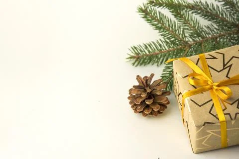 Christmas composition on a white background Stock Photos