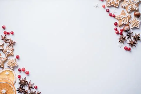 Christmas composition winter holiday greeting card Stock Photos