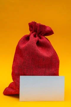 Christmas composition on yellow background. Stock Photos