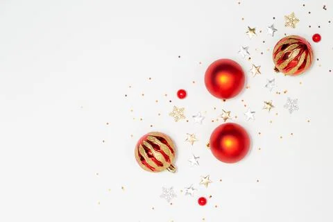 Christmas concept, Composition of decorations christmas festive with stars an Stock Photos