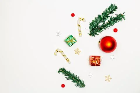 Christmas concept, Composition of decorations christmas festive and ornament  Stock Photos