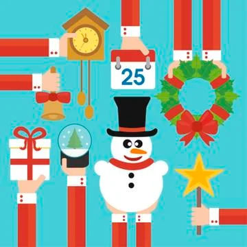 Christmas concept modern flat design Stock Illustration