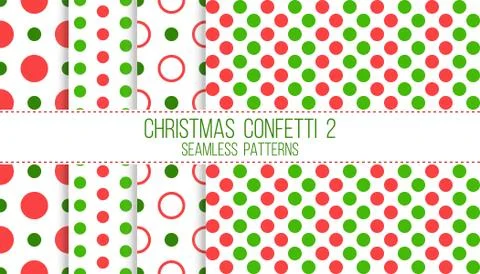 Christmas confetti 2, seamless patterns set Stock Illustration
