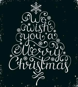 Christmas congratulation on black background Stock Illustration