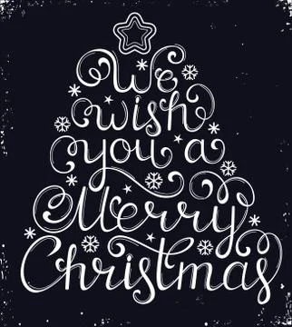Christmas congratulation on black background Stock Illustration