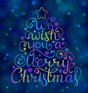 Christmas congratulation on blue background Stock Illustration