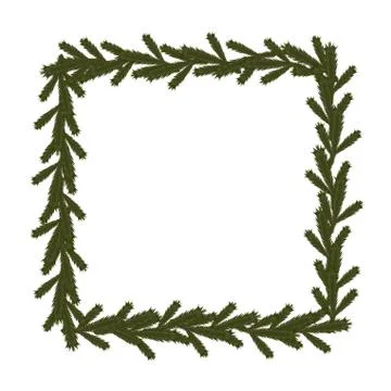 Christmas coniferous frame Stock Illustration