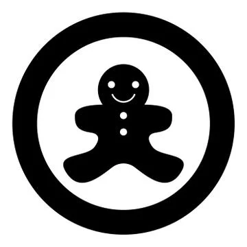Christmas cookie black icon in circle Stock Illustration