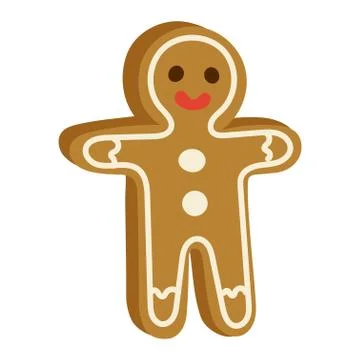 Christmas cookie cake isolated vector icon Stock Illustration