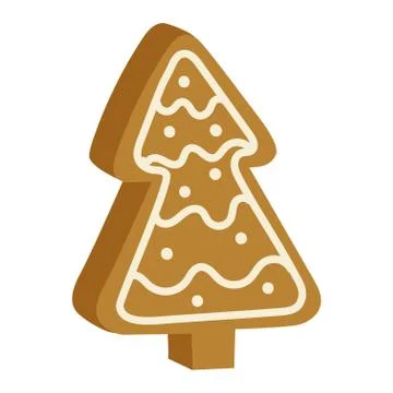 Christmas cookie cake isolated vector icon Stock Illustration