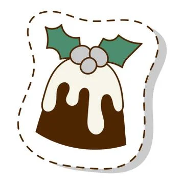 Christmas cookie cake isolated vector icon Stock Illustration