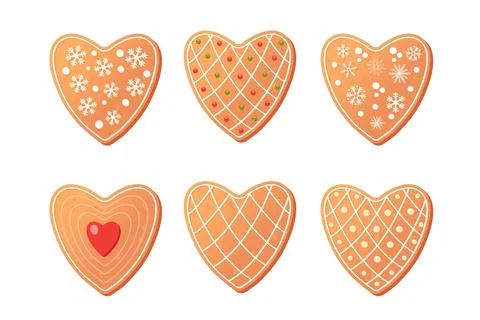 Christmas cookie hearts Stock Illustration