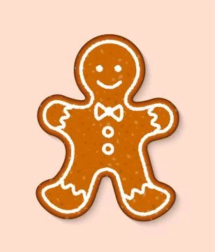 Christmas cookie man vector cake sweet desserts food traditional cakes for Xmas Stock Illustration