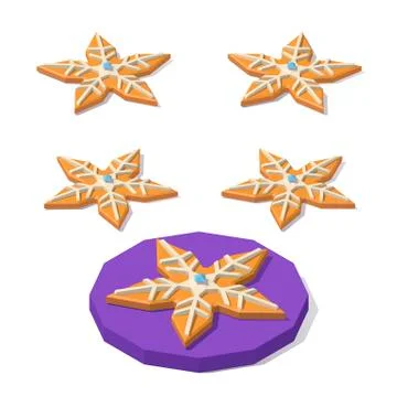 Christmas cookie of star shape Stock Illustration