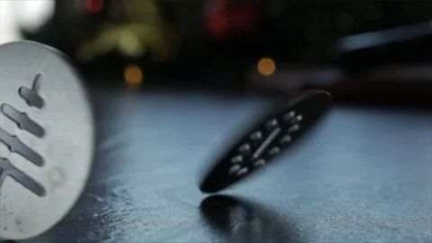 Christmas Cookie Stencils Spin fast Closeup Stock Footage 99165231