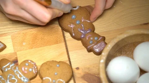 Christmas cookies with baking ingredient Stock Footage 80871966
