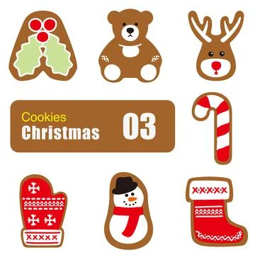 Christmas cookies, biscuit, vector Stock Illustration